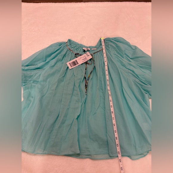 RHODE Jamie Top Aquamarine Blouse NWT - Picture 10 of 10